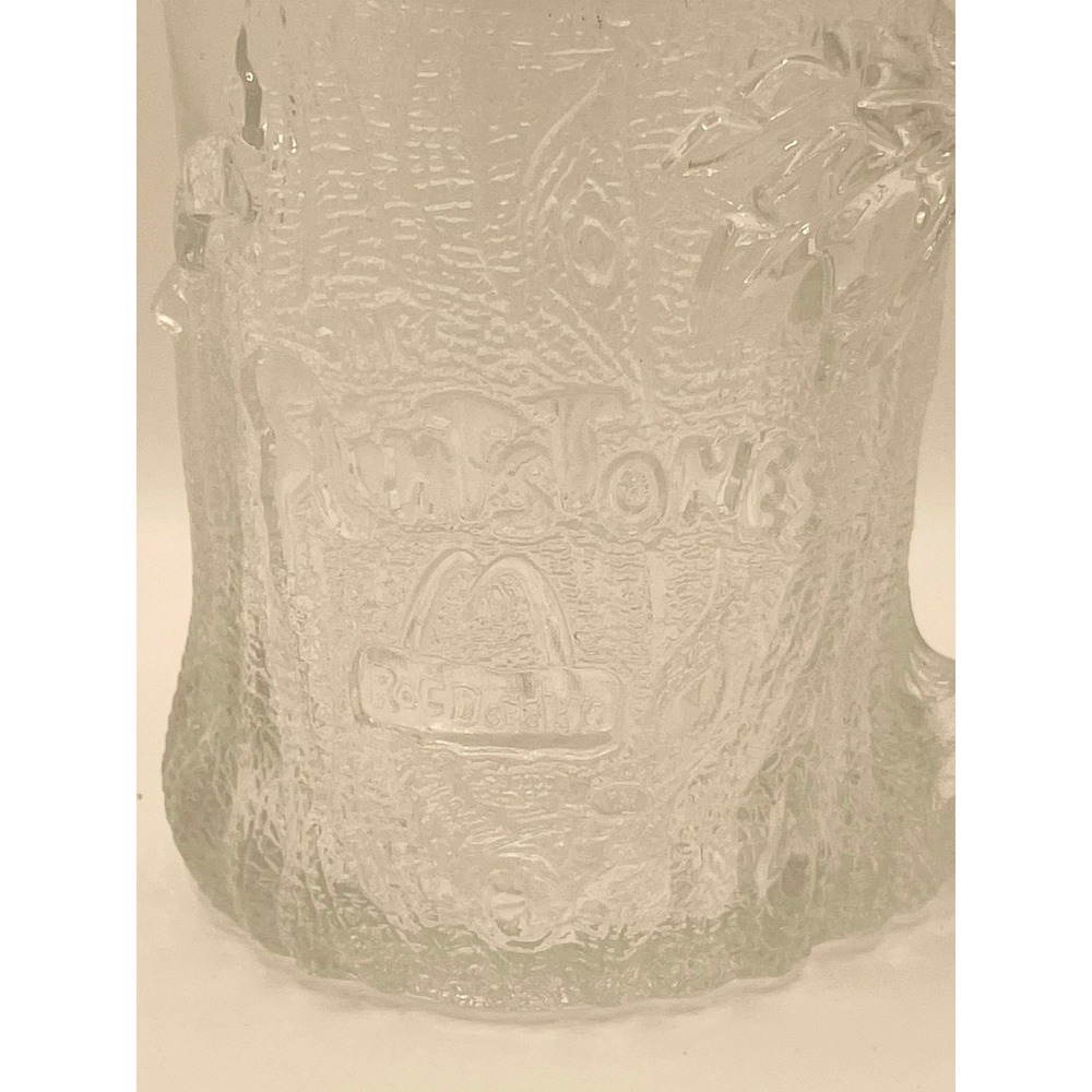 Vintage 1993 McDonald's Flintstones‎ Libbey Glass Mug Tree Stump RocDonald's